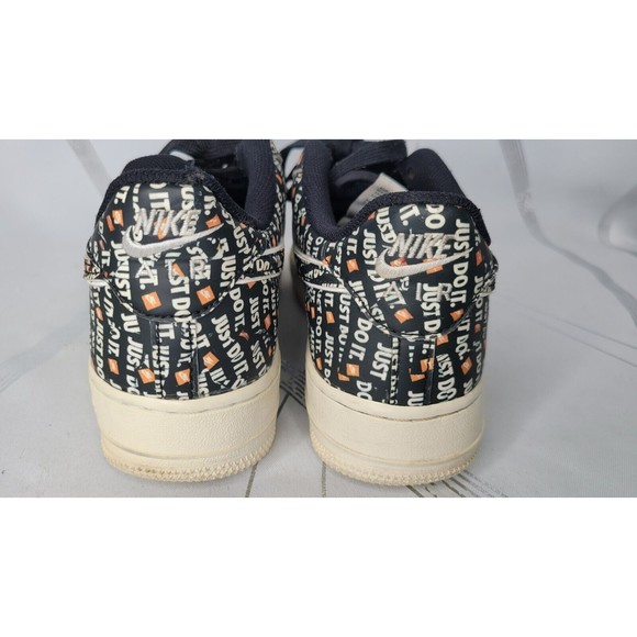 Nike Air Force 1 JUST DO IT Sneakers 7 Youth‎ Childrens Black Lace Up Shoes - Picture 7 of 13